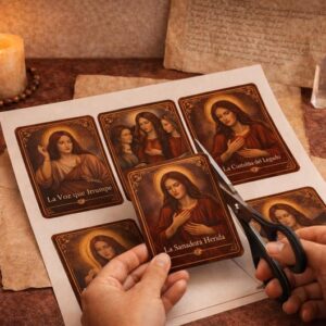 Oraculo de Maria Magdalena Kit Imprimible Completo, Libro Guia 33 Cartas, Descarga Digital en PDF