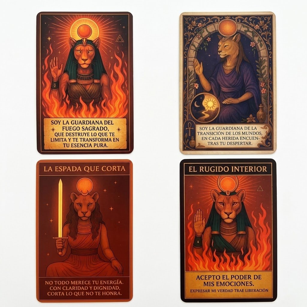 Oráculo Diosa Sekhmet: Fuego Guardián (29 Cartas) - Imagen 3